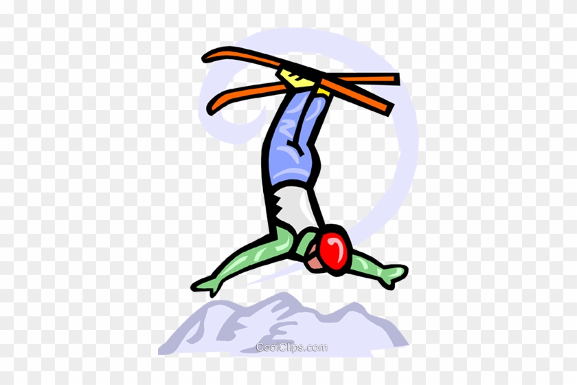 Acrobatic Skiing Royalty Free Vector Clip Art Illustration - Ski Lift Clip Art #1720701