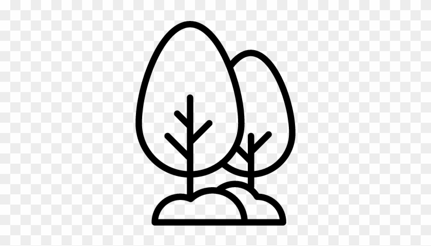 Two Trees Vector - Line Art #1720919