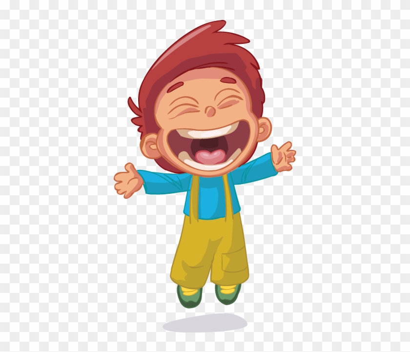 Kid Jumping And Laughing Sticker - Laughing At Someone Falling Cartoon #1720980
