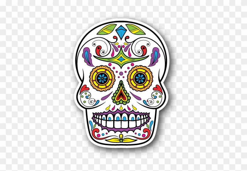 Vinyl Sticker Stickers Pinterest - Clipart Sugar Skull With Transparent Background #1721340