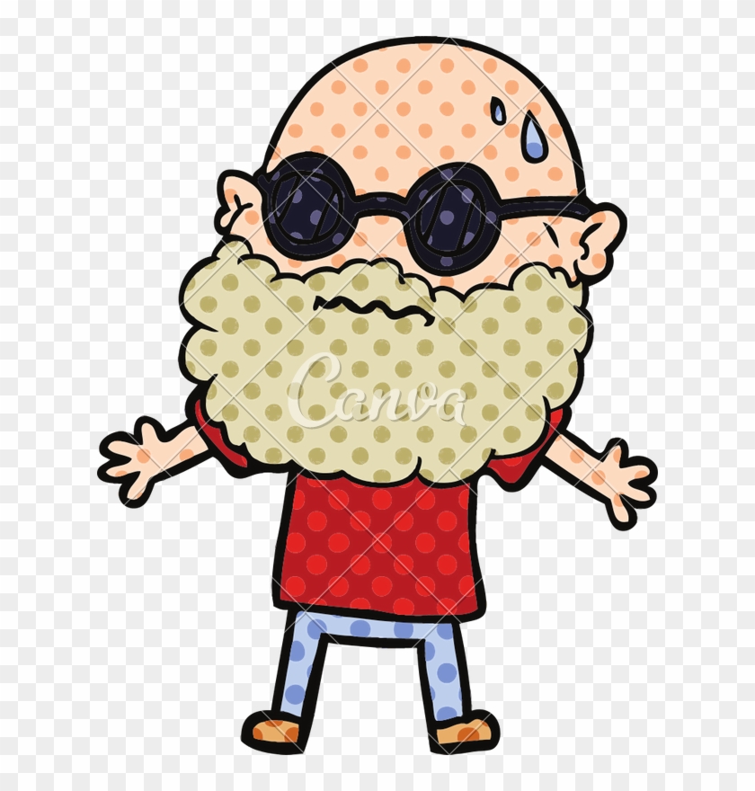 Cartoon Worried Man With Beard - Cartoon Worried Man With Beard #1721375