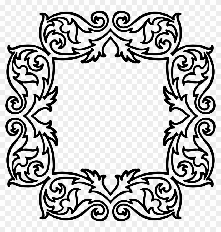 Abstract Art Border Decorative Fl Flourish Frame Geometric - Clip Art #1721432