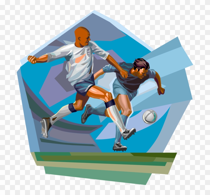 Vector Illustration Of Football Soccer Players Chase - Vector Illustration Of Football Soccer Players Chase #1721477