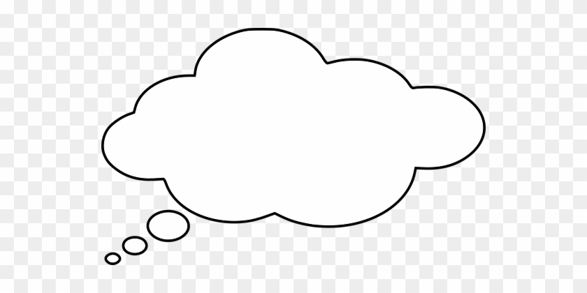 Cloud Thinking Thought Bubble Think Daydre - Thought Bubble Black Background #1721522