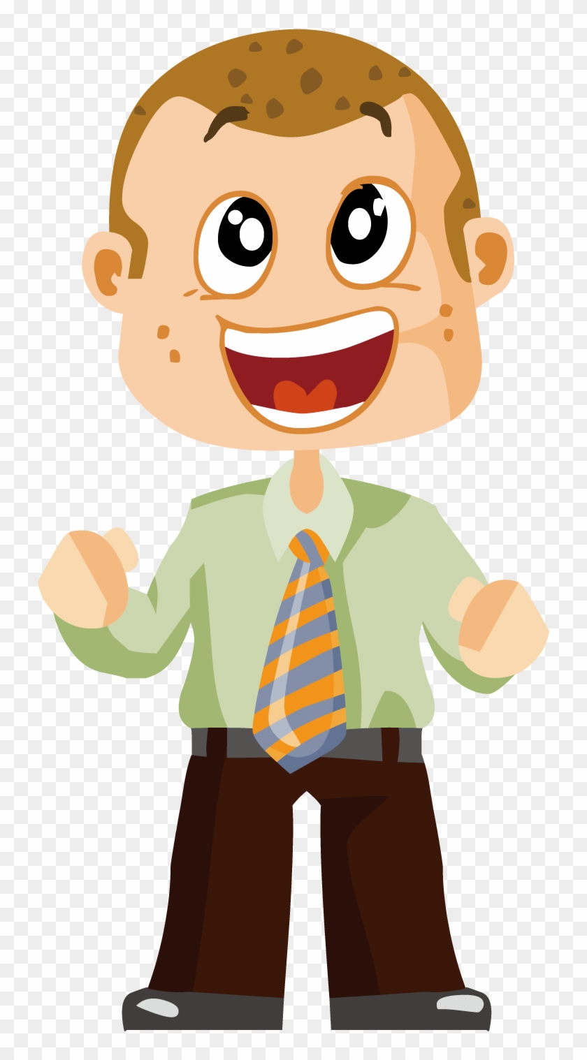 Download Computer File Man Transprent Png - Excited Man Cartoon #1721525