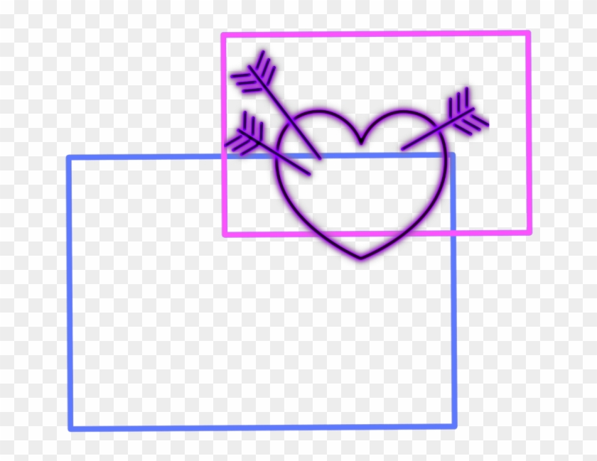 #mq #square #hearts #neon #frame #frames #border #borders - Line Art #1722331