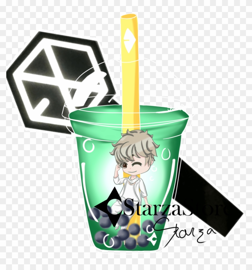 Bubble Tea Baekhyun By Starzadraw - Illustration #1722361