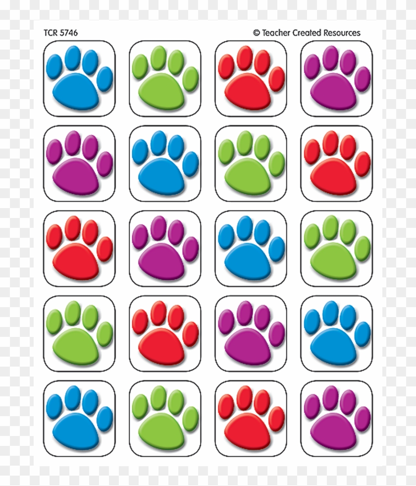 Tcr 5746 Colorful Paw Print Stickers - Colorful Paw Prints #1722516