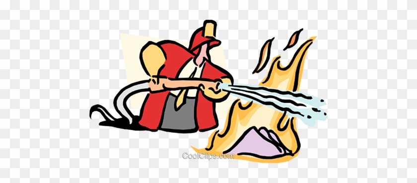 Putting Out The Fire Royalty Free Vector Clip Art Illustration - Putting Out The Fire Royalty Free Vector Clip Art Illustration #1722574