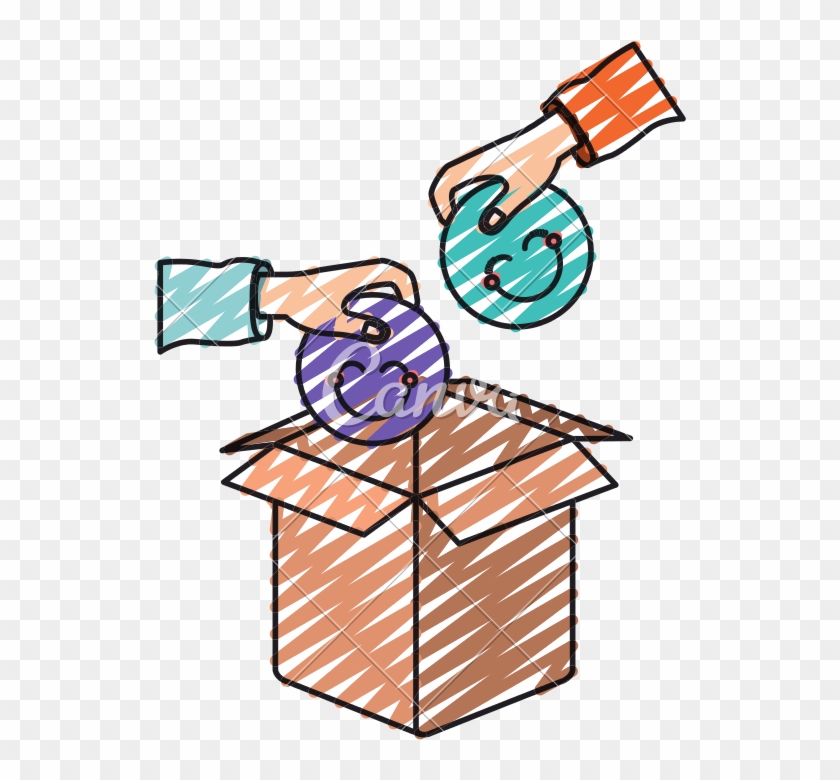 Hands Putting Happy Faces In Box - Hands Putting Happy Faces In Box #1722582