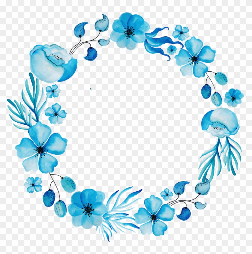 Рамка Из Цветов Png 1 Скачать Клипарт Бесплатно Clipart - Blue Flower Wreath Png #1722965