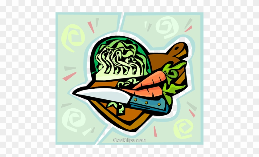 Vegetables On A Cutting Board Royalty Free Vector Clip - Food #1723127