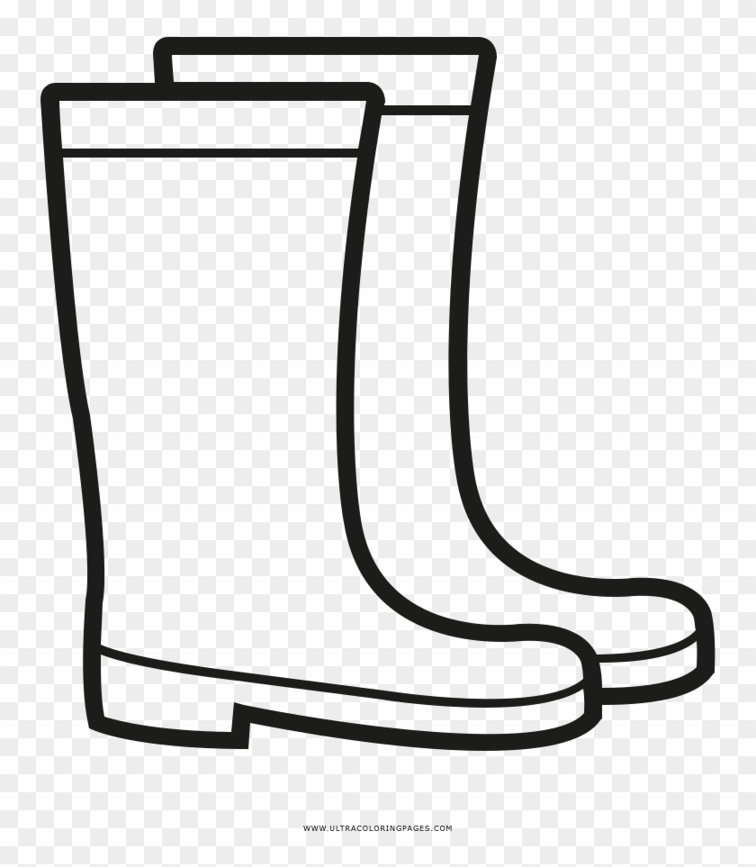 Rain Boots Coloring Page - Rainboots Clipart Black And White #1723332