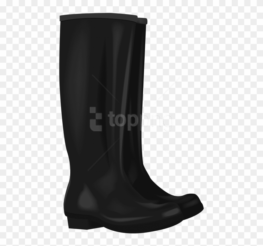 Free Png Download Black Rubber Boots Clipart Png Photo - Riding Boot #1723333