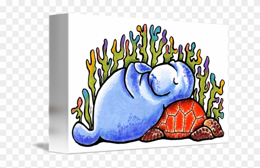 Sea Turtle & Manatee By Off-leash Art™ - Sea Turtle #1723474