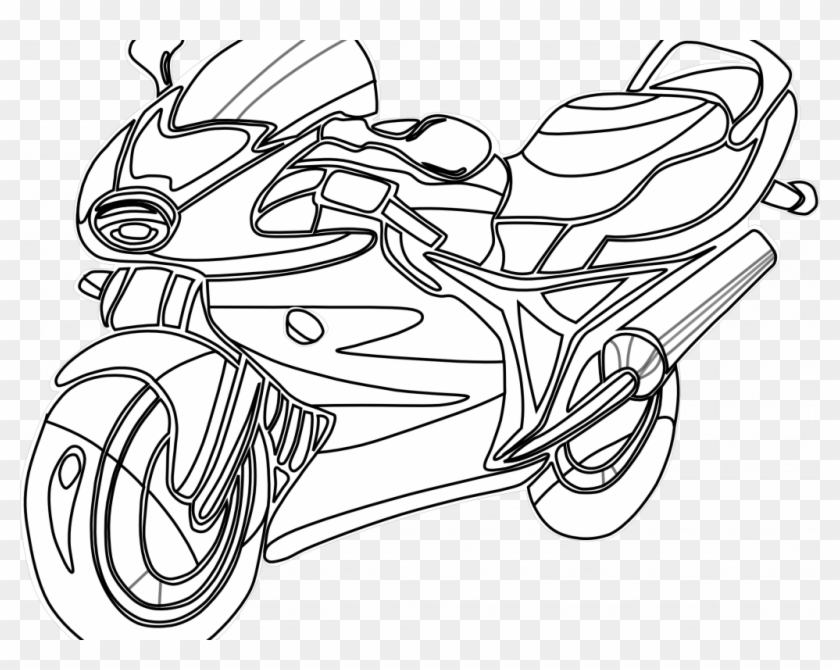 Download Motorcycle Coloring Pages - Colouring Page Motorcycle Clipart Black And White #1723540