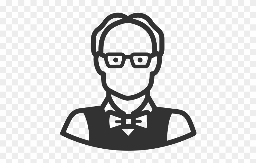 Glyph Avatar Professor White Man, Glyph, Play Icon - Icon #1723622