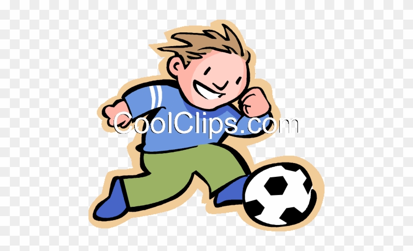 Little Boy With A Soccer Ball Royalty Free Vector Clip - Child Development Center #1724417