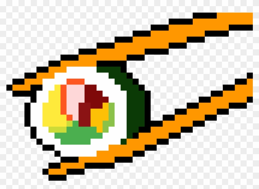 Sushi, With Chopsticks - Spoon Pixel Art #1724478