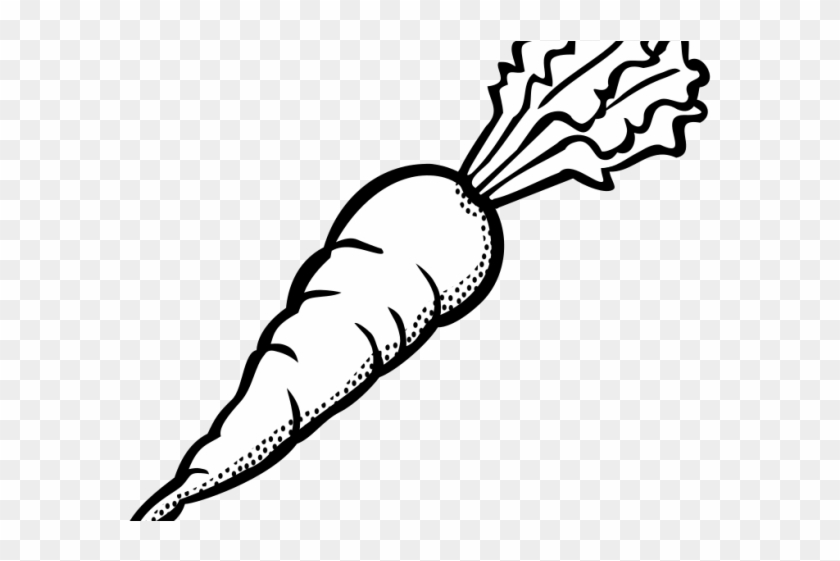 Carrot Clipart Black And White - Vegetables Clipart Black And White Png #1724483