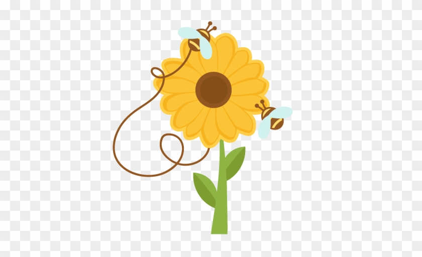 Pretty Clipart Sunflower - Sunflower With Bee Clipart #1724744