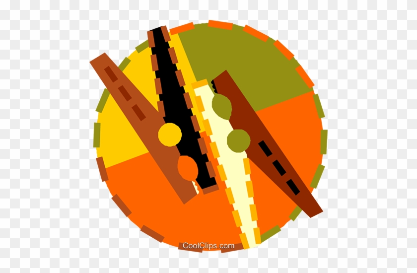 Clothes Pins Royalty Free Vector Clip Art Illustration - Clothes Pins Royalty Free Vector Clip Art Illustration #1725044