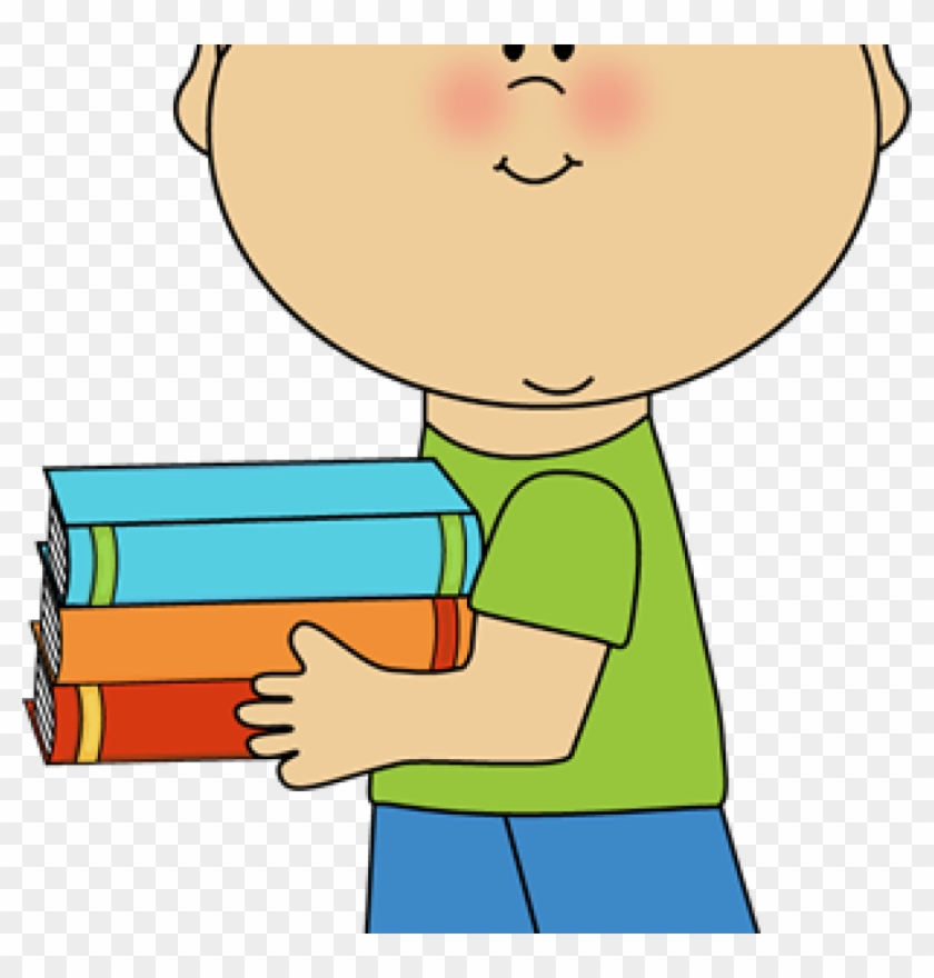 School Books Clipart Little Boy Carrying School Books - Boy With Books Clipart #1725069