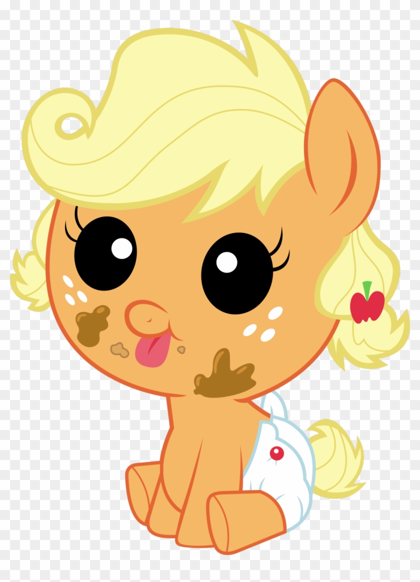 Hey, Where Did All Them Apple Fritters Go *chomp Noise - My Little Pony Baby Applejack #1725104