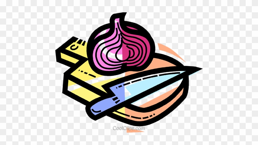 Onion On A Cutting Board Royalty Free Vector Clip Art - Cebola Vetor Png #1725308