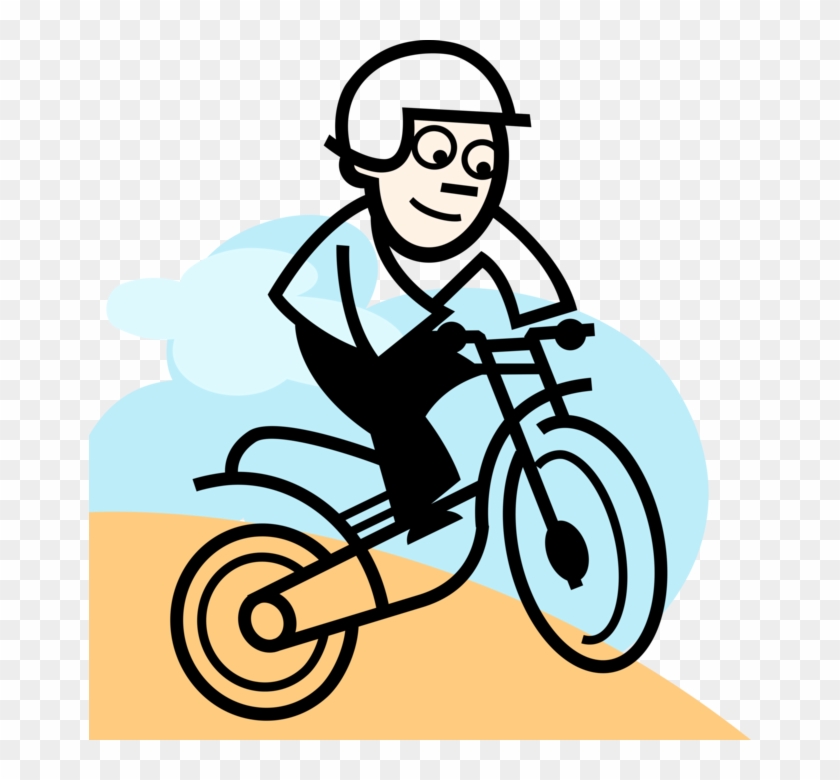 Vector Illustration Of Dirt Bike Motorcycle Or Motorbike - Vector Illustration Of Dirt Bike Motorcycle Or Motorbike #1725419