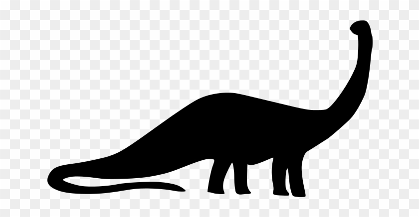 Download Silhouette Of Dinosaur Clipart Tyrannosaurus - Long Neck Dinosaur Silhouette #1725424