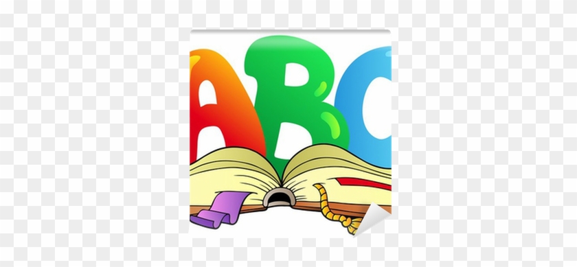Cartoon Abc Letters With Open Book Wall Mural • Pixers® - Cartoon Abc #1725623