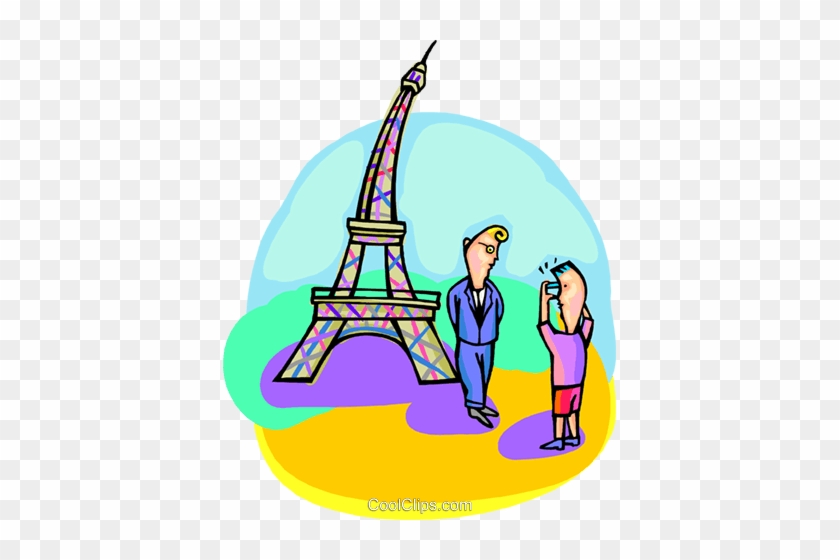 Tourists Near Eiffel Tower Royalty Free Vector Clip - Tourists Near Eiffel Tower Royalty Free Vector Clip #1725758