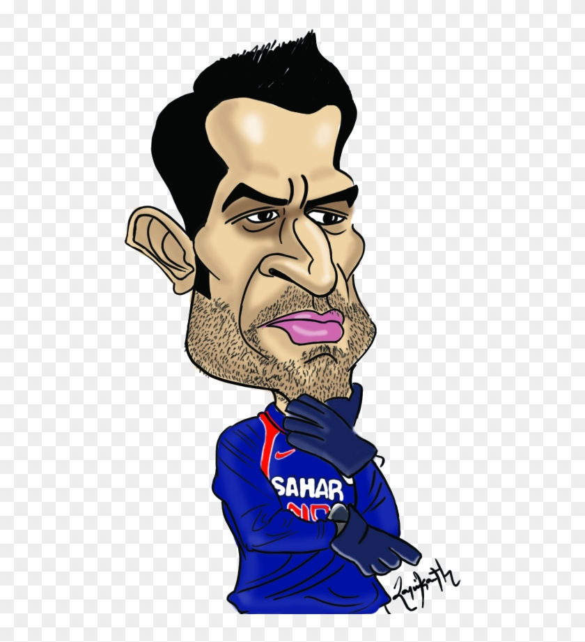 Batsmen Clipart Ms Dhoni - Indian Cricketers Cartoon #1725787