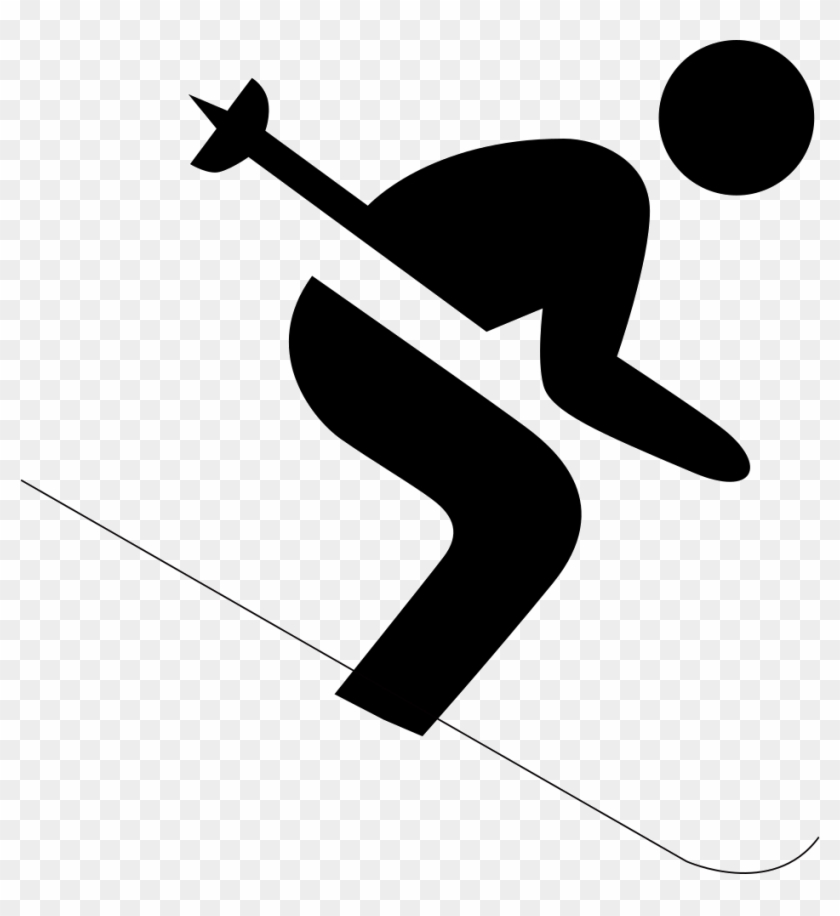 Skiing Stickman Svg Png Icon Free Download - Skiing Black Icon #1726094
