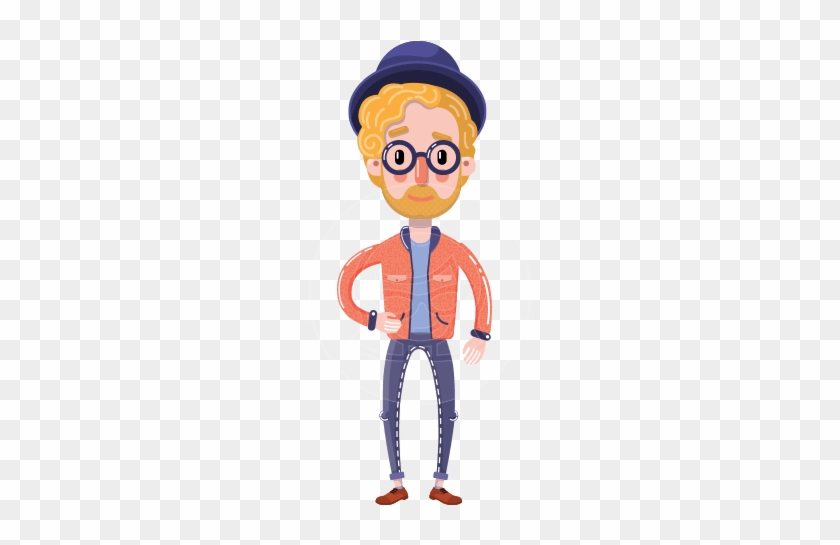 Young Vector Blonde Man Flat Cartoon Character - Cartoon #1726369