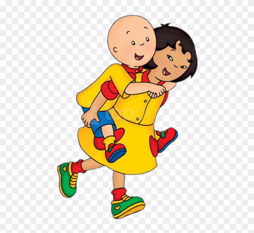 Free Png Download Caillou On Sarah's Back Clipart Png - Caillou Sarah #1726388
