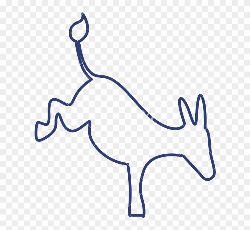 Silhouette With Donkey Kick Behind - Donkey Cartoon Drawing Kicking #1726400