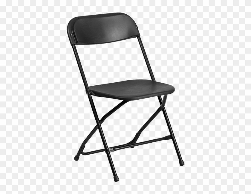 Black - Black Poly Folding Chair #1726561