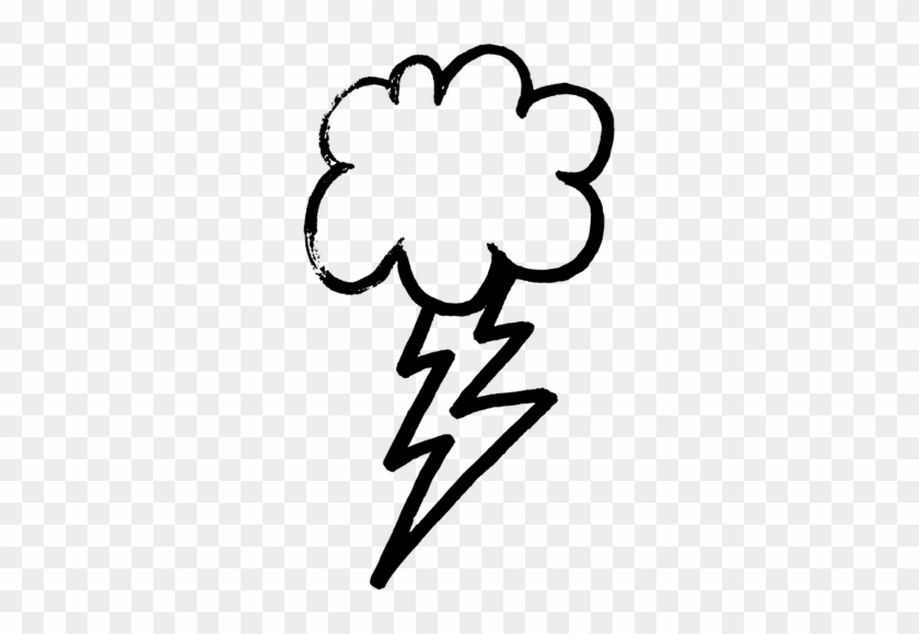 Thunder Clipart Black And White - Thunder And Lightning Template #1726628