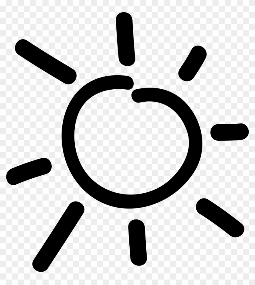 Clipart Hand Drawn Sun Outline - White Hand Drawn Sun #1726706