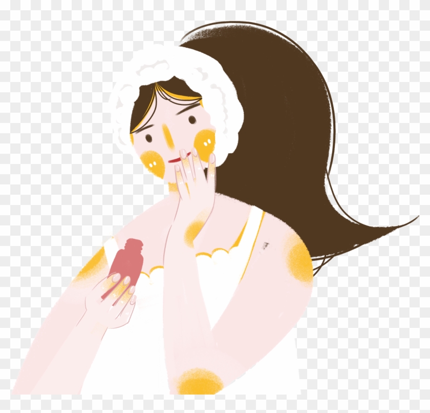 Skin Care Cartoon Hand Drawing Vector For Girls - Illustration #1726766