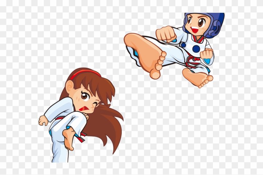 Mixed Martial Artist Clipart Tae Kwon Do - Cartoon Taekwondo Kick Png #1726962