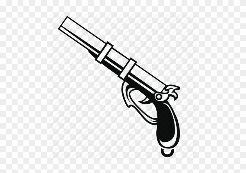 Crossed Pistols Clip Art - Black And White Pirate Pistol #1727048