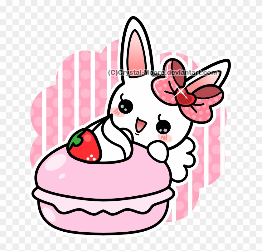 Strawberry Macaron Bunny By Crystal-moore - Strawberry Macaron Bunny By Crystal-moore #1727545