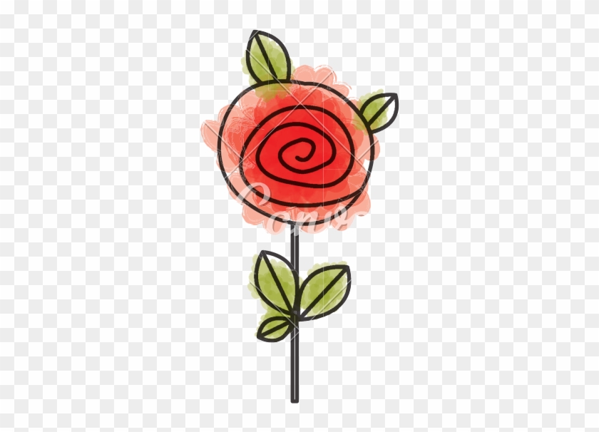 Watercolor Drawing Red Rose - Red Roses Drawing Watercolor #1727979
