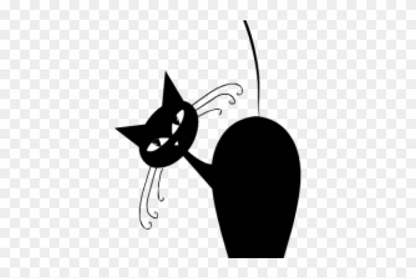 Black Cat Clipart Curious Cat - Black Cat Silhouette #1728040