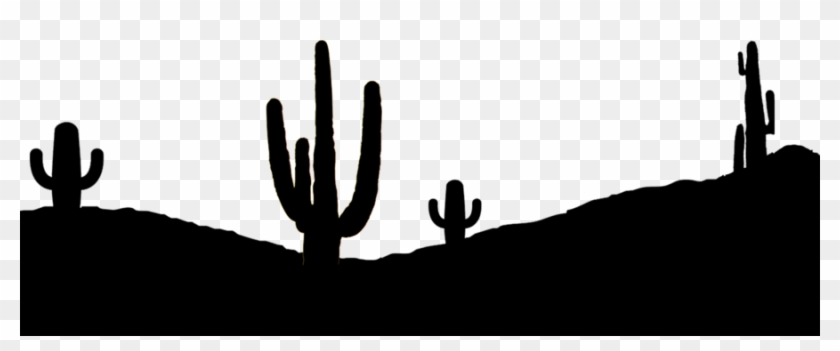 Cactus Clip Art Silhouette - Cactus Silhouette Black And White #1728072