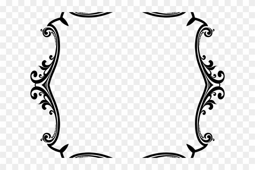 Flourish Clipart Frame - Frame Border Clipart Black And White Free #1728320