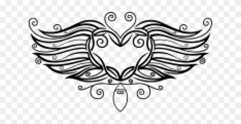 Wings Clipart Filigree - Line Art #1728366